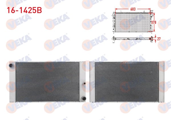 VEKA 16-1425B | Su Radyatörü Brazing BMW 5 Serisi (E60) 520 D-525 D-530 D-535 D A-T 2003-2010 / 7 Serisi (E66) 730 D-740 D A-T 2001-2009