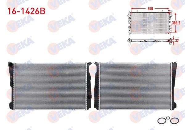 VEKA 16-1426B | Su Radyatörü Brazing BMW X3 (F25) Xdrive 2.0İ-2.0 D-1.8 D A-T 2010-/ X4 (F26) Xdrive 2.0İ-2.0 D A-T 2014 -