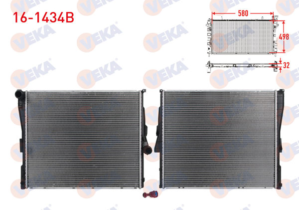 VEKA 16-1434B | Su Radyatörü Brazing BMW X3 (E83) 2.0 D-2.0İ-2.5İ-3.0 D A-T / M-T 2004-2010