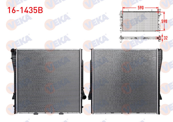 VEKA 16-1435B | Su Radyatörü Brazing BMW X5 (E53) 3.0 D-3.0İ A-T-4.4İ A-T / M-T 2000-2007
