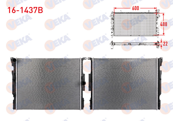 VEKA 16-1437B | Su Radyatörü Brazing BMW 1 Serisi (F20, F21) 120İ, 125İ / 2 Serisi (F23, F22, F87) 220İ, 230İ / 3 Serisi (F30, F31, F34, F80) 320İ, 330İ, 320İ-330İ Xdrive / (F32, F33, F36, F82, F83) / M-T