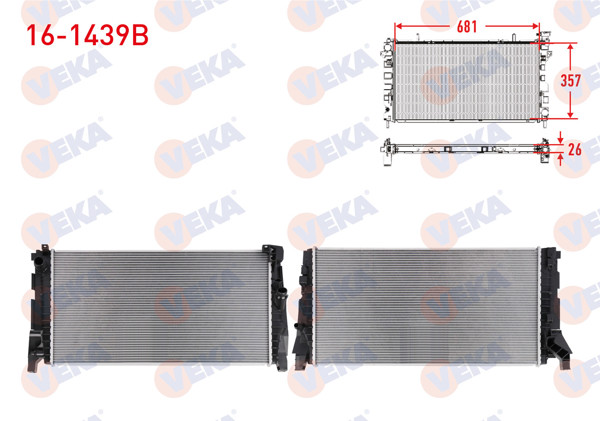 VEKA 16-1439B | Su Radyatörü Brazing BMW 1 Serisi (F40, F52) / 2 Serisi (F44, F46) / X1 (F48) / 1.5 T
