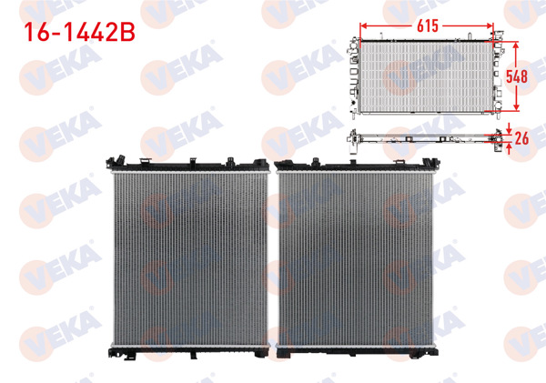 VEKA 16-1442B | Su Radyatörü Brazing BMW X3 (G08, G01, F97) 2017-/ X4 (G02, F98) 2019 -