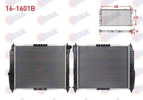 VEKA 16-1601B | Su Radyatörü Brazing Chevrolet Aveo (T250) 1.2İ M-T 2006-2011