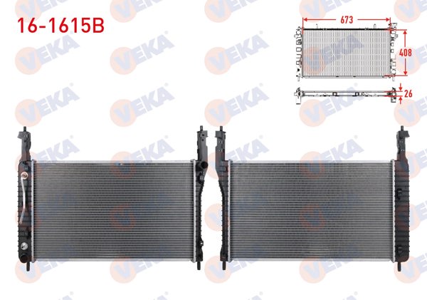 VEKA 16-1615B | Su Radyatörü Brazing Chevrolet Captiva (C100) 2.0 D A-T Ac + /-2006-2012