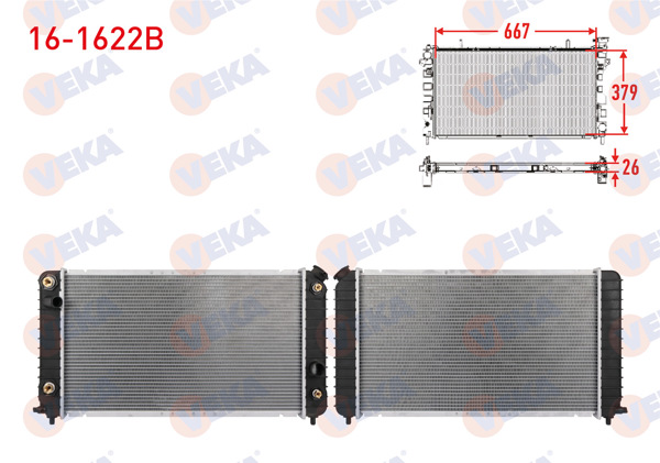 VEKA 16-1622B | Su Radyatörü Brazing Chevrolet Blazer S10 4.3 1995-A-T