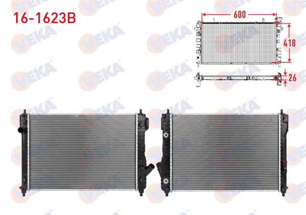 VEKA 16-1623B | Su Radyatörü Brazing Chevrolet Aveo, Kalos 1.4 A-T Ac + /-2008 -