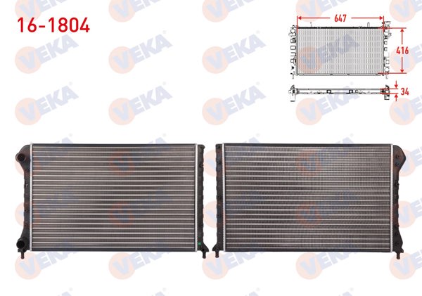 VEKA 16-1804 | Su Radyatörü Mekanik Fiat Doblo (119,223) 1.9 D M-T Ac-2001-2010