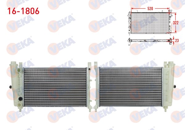 VEKA 16-1806 | Su Radyatörü Mekanik Fiat Uno 70 1.4İ M-T 1994-2000
