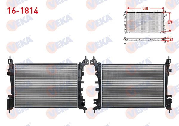 VEKA 16-1814 | Su Radyatörü Mekanik Fiat Grande Punto (199) 1.4 M-T 2005-2012