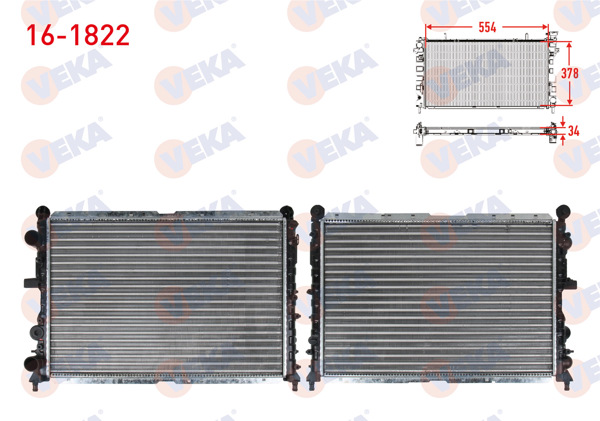 VEKA 16-1822 | Su Radyatörü Mekanik Fiat Tempra 2.0İ M-T 1992-1999