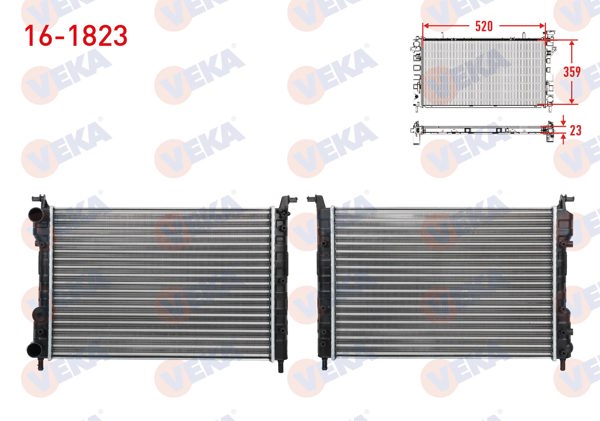 VEKA 16-1823 | Su Radyatörü Mekanik (23mm) Fiat Palio (178Bx) (178Dx) 1.2İ 16V M-T 1996-2005
