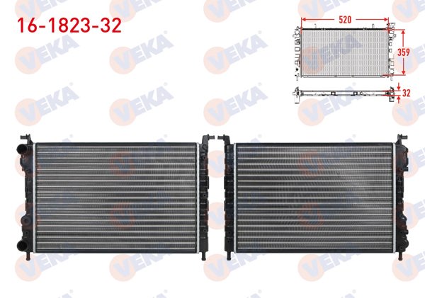 VEKA 16-1823-32 | Su Radyatörü Mekanik (32mm) Fiat Palio (178Bx) (178Dx) 1.2İ 16V M-T 1996-2005