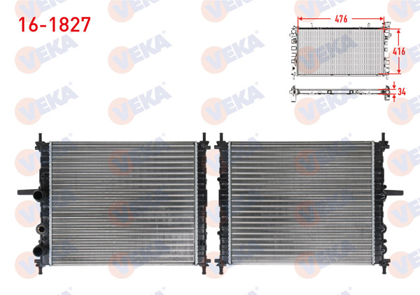 VEKA 16-1827 | Su Radyatörü Mekanik Fiat Marea (185) 1.6İ 16V M-T Ac + 1996-2002