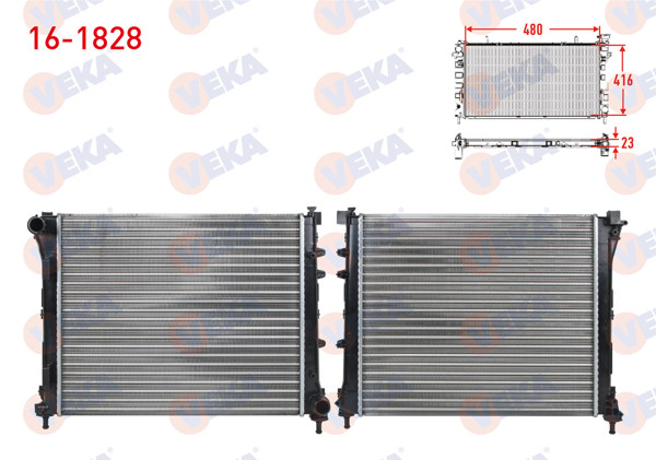 VEKA 16-1828 | Su Radyatörü Mekanik Fiat 500 1.3 Mjt M-T Ac + /-2008-2012