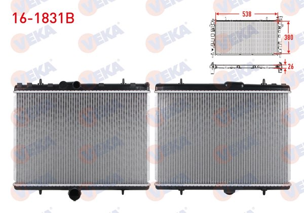 VEKA 16-1831B | Su Radyatörü Brazing Fiat Scudo (270) 1.6 Mjt M-T Ac + /-2007 -