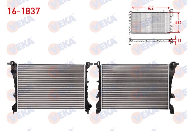 VEKA 16-1837 | Su Radyatörü Mekanik Fiat Egea 1.3 Mjt M-T Ac + /-2015 -