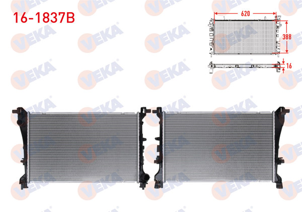 VEKA 16-1837B | Su Radyatörü Brazing Fiat Egea 1.3 Mjt M-T Ac + /-2015 -