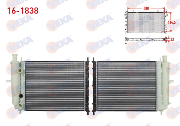 VEKA 16-1838 | Su Radyatörü Mekanik Bıdonlu Fiat Bravo (182) 1.6 16V Ac-/ M-T 1995-2004