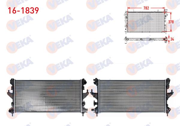 VEKA 16-1839 | Su Radyatörü Mekanik Fiat Ducato III (250) 2.3 Mjt M-T (Intercooler Baglantısı Ince) 2006-2014