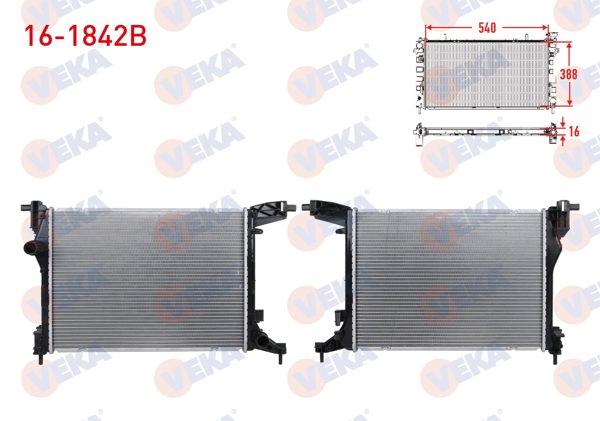 VEKA 16-1842B | Su Radyatörü Brazing Fiat Egea 1.4 16V M-T Ac + /-2015 -