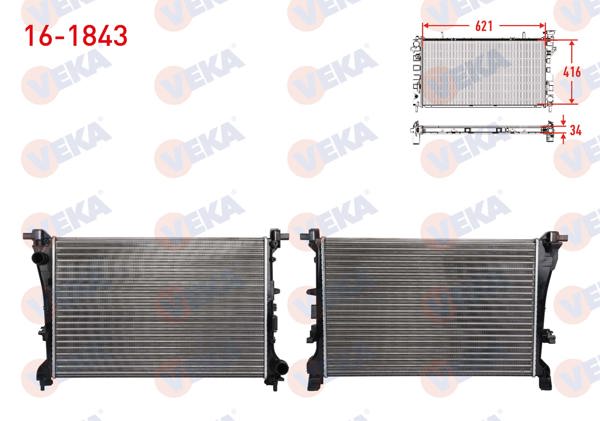 VEKA 16-1843 | Su Radyatörü Mekanik Fiat Egea 1.3 Mjt-1.6 Mjt 16V M-T Ac + /-2015 -