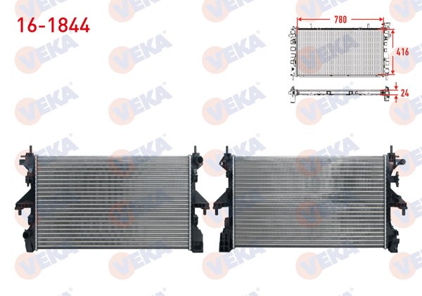 VEKA 16-1844 | Su Radyatörü Mekanik Fiat Ducato 2.3 Mjt 2014-/ Citroen Jumper 2.2 HDI 2014-/ Peugeot Boxer 2.2 HDI 2014 -