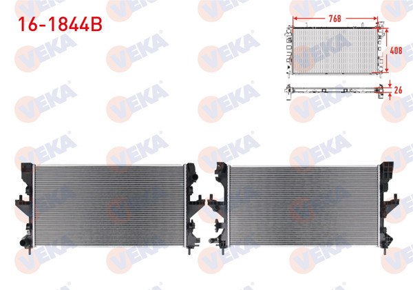 VEKA 16-1844B | Su Radyatörü Brazing Fiat Ducato 2.3 Mjt 2014-/ Citroen Jumper 2.2 HDI 2014-/ Peugeot Boxer 2.2 HDI 2014 -