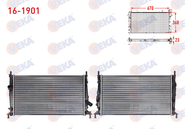 VEKA 16-1901 | Su Radyatörü Mekanik Ford Focus II (Da) 1.4İ A-T / M-T Ac + /-2004-2011