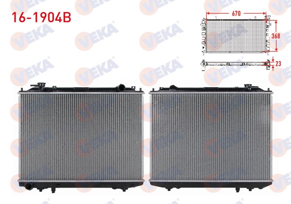 VEKA 16-1904B | Su Radyatörü Brazing Ford Ranger 2.5 D M-T Ac + /-1999-2002