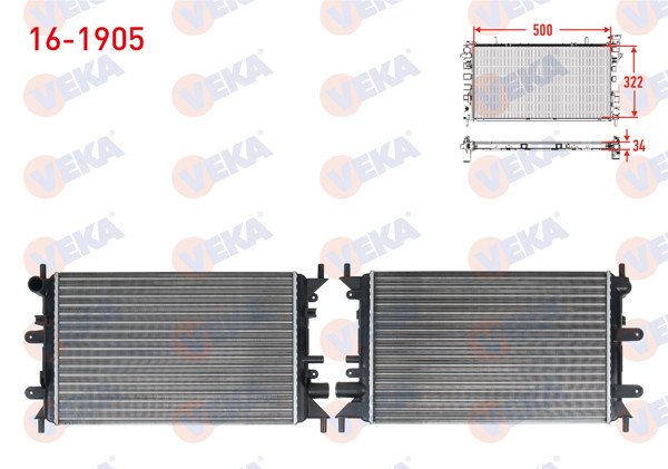 VEKA 16-1905 | Su Radyatörü Mekanik Ford Escort Cl 1.4 Karburatorlu M-T 1992-2000