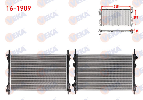 VEKA 16-1909 | Su Radyatörü Mekanik Ford Transit (V184) 2.4 TDCI M-T Ac + /-2000-2006