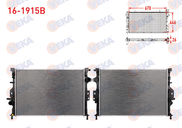 VEKA 16-1915B | Su Radyatörü Brazing Ford Mondeo IV 2.0 TDCI M-T 2007 -