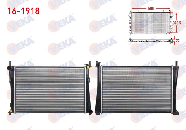 VEKA 16-1918 | Su Radyatörü Mekanik Ford Fiesta V 1.25İ (Efı) A-T / M-T Ac + /-2001-2008