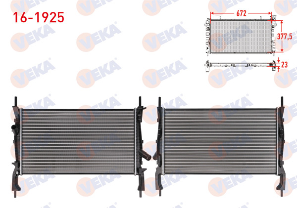 VEKA 16-1925 | Su Radyatörü Mekanik Ford Transit (V347) (Kısa şase) 2.2 TDCI M-T Ac-2006-2009