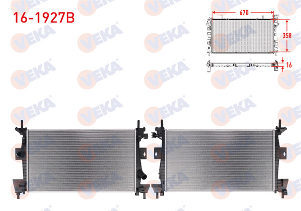 VEKA 16-1927B | Su Radyatörü Brazing Ford Focus III 1.6 Tı-Vct M-T Ac + /-2011-2015