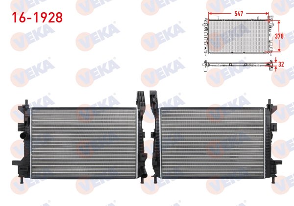 VEKA 16-1928 | Su Radyatörü Mekanik Ford Focus III 1.6 TDCI M-T Ac + /-2011 -