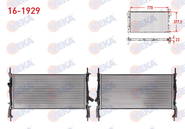 VEKA 16-1929 | Su Radyatörü Mekanik Ford Transit (V347) 2.2 TDCI M-T Ac + 2009-2014