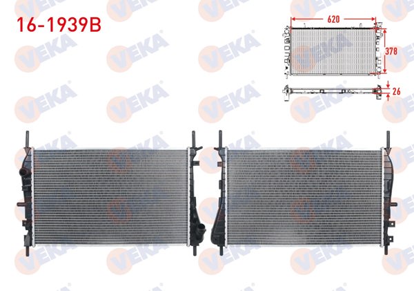 VEKA 16-1939B | Su Radyatörü Brazing Ford Mondeo III 2.0 TDCI-2.0İ 16V A-T / M-T 2000-2007