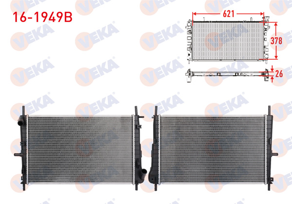 VEKA 16-1949B | Su Radyatörü Brazing Ford Mondeo 2.0 TDCI 2002-2007