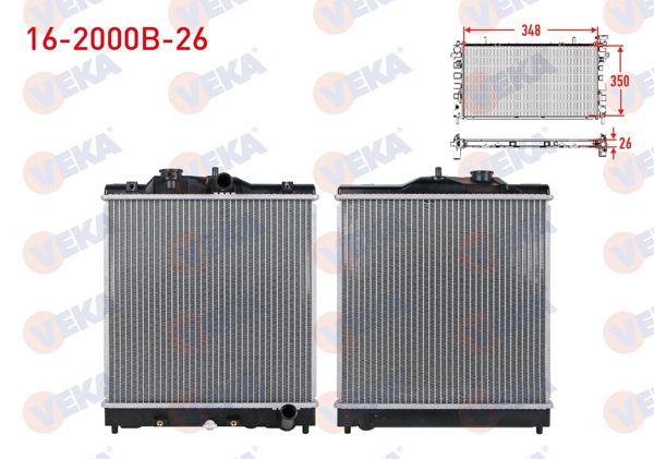 VEKA 16-2000B-26 | Su Radyatörü Brazing Honda Civic VI 1.6İ M-T Ac + /-Kalınlık 26mm 1995-2001