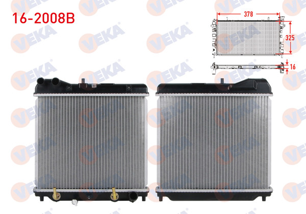 VEKA 16-2008B | Su Radyatörü Brazing Honda Jazz II (Gd) 1.2 A-T Kısa Tip 2002-2008