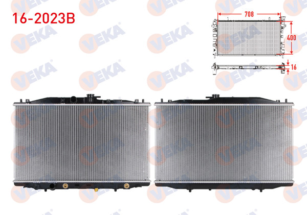 VEKA 16-2023B | Su Radyatörü Brazing Honda Accord VII (Cl) 2.4 A-T / M-T Ac + /-2003-2008