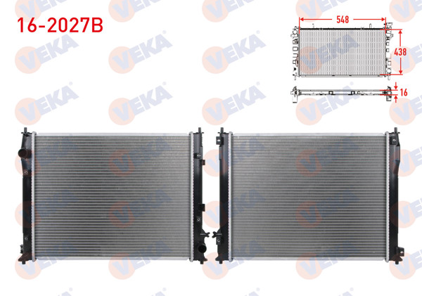 VEKA 16-2027B | Su Radyatörü Brazing Honda Civic X (Fc) 1.6İ A-T 2017 -