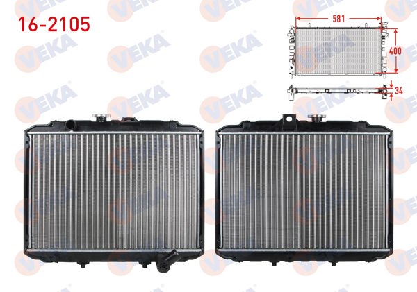 VEKA 16-2105 | Su Radyatörü Mekanik Hyundai H100 (Minibüs) 2.5 D M-T 1993-2004