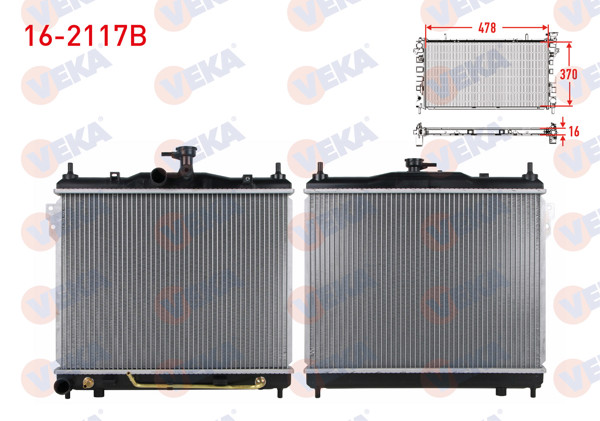VEKA 16-2117B | Su Radyatörü Brazing Hyundai Getz (Tb) 1.3İ A-T 2002-2008