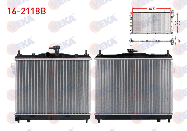 VEKA 16-2118B | Su Radyatörü Brazing Hyundai Getz (Tb) 1.3İ M-T 2002-2008
