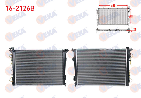 VEKA 16-2126B | Su Radyatörü Brazing Hyundai Sonata 2.4 A-T 2006 -