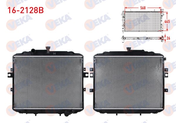 VEKA 16-2128B | Su Radyatörü Brazing Hyundai H100 Kamyonet 2.5 D M-T 2004 -