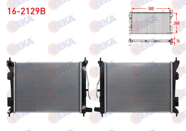 VEKA 16-2129B | Su Radyatörü Brazing Hyundai Accent Blue 1.4 Cvvt A-T 2012 -